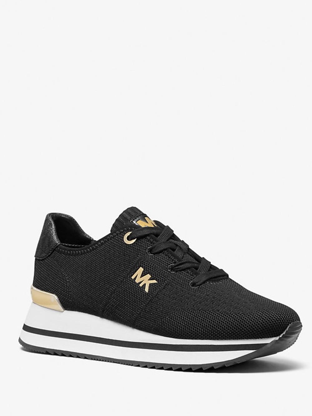 Michael Kors Black Knit Platform Sneakers - Picture 11 of 13